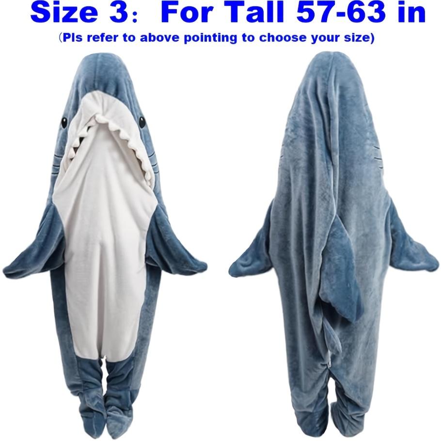 Wearable Shark Blanket Hoodie & Shark Sleeping Bag-Soft Cozy Shark Costume for Bedspread with Shark Bedcover, Machine Washable Shark Themed Sleepwear