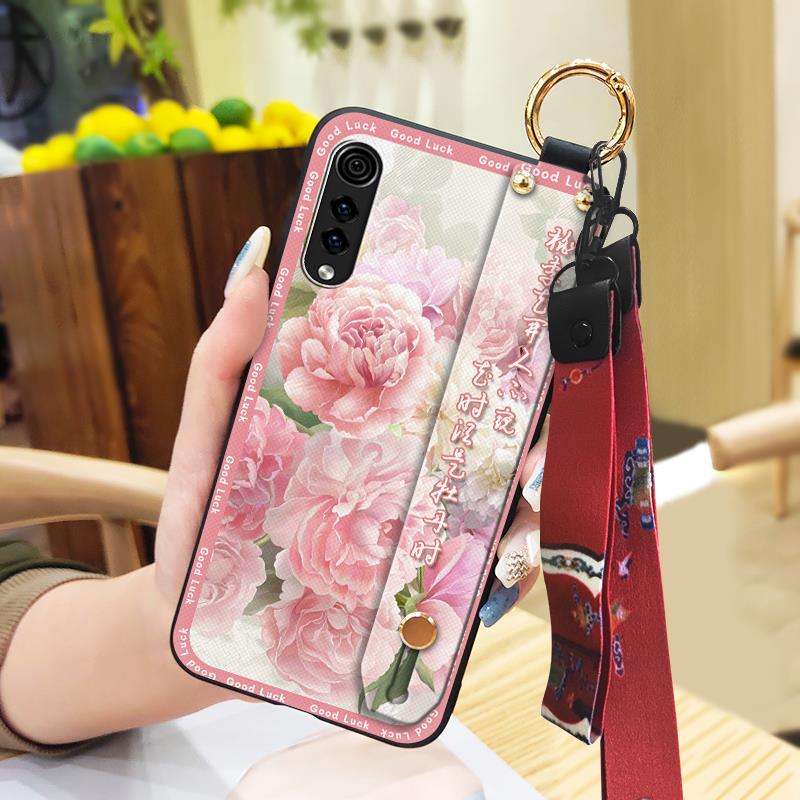 Waterproof Chinese Style Phone Case For LG Velvet 4G/5G Wrist Strap Wristband Anti-knock Anti-dust Ring Phone Holder
