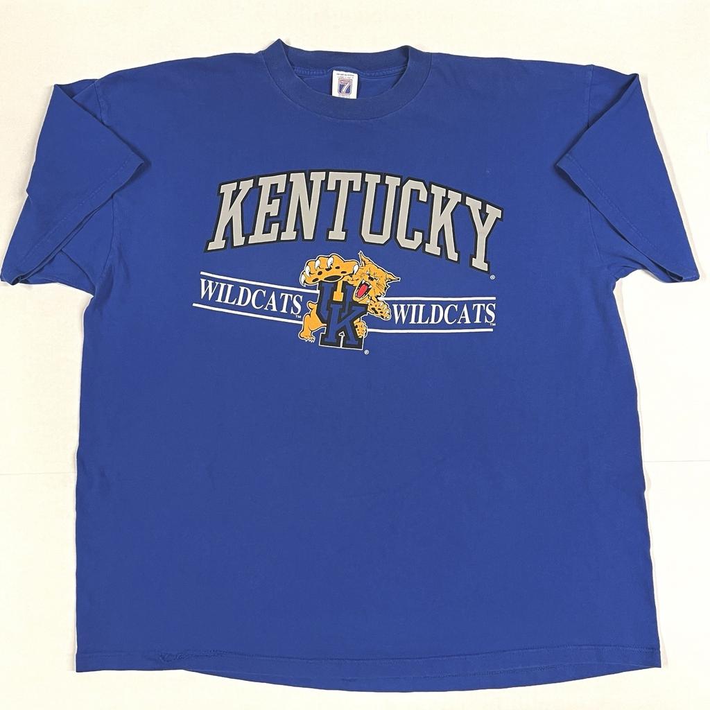 Maglietta Vintage Kentucky Wildcats Logo 7 Taglia 2XL Blu NCAA Pallacanestro Football