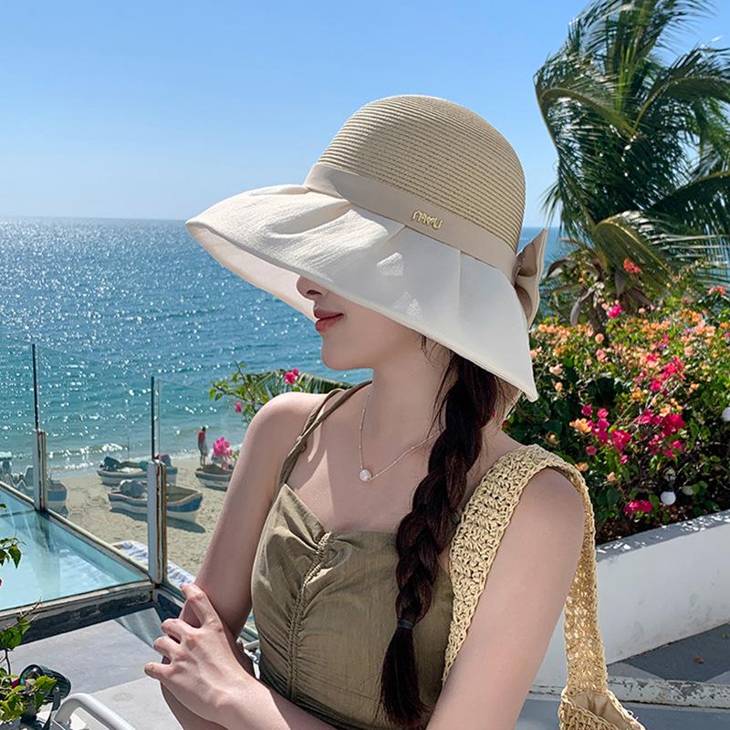 New Hat for Women's Spring and Summer Beach Vacation Sun Protection Korean Style Versatile and Elegant Fisherman's Hat Sun Hat