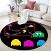 Pac‑Man Round Area Rug,Carpet Rug for Living Room Bedroom Sofa Playroom Decor,Non-slip Floor Mat