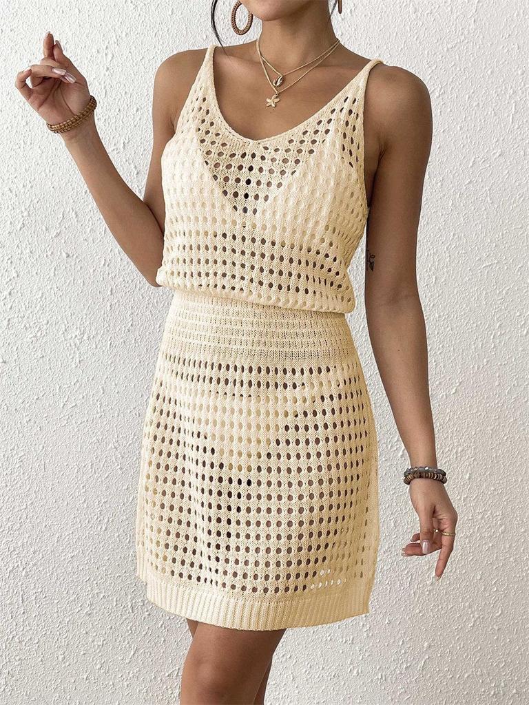 2025 Sexy Waist-Cinching Hollow-Out Beach Camisole Dress