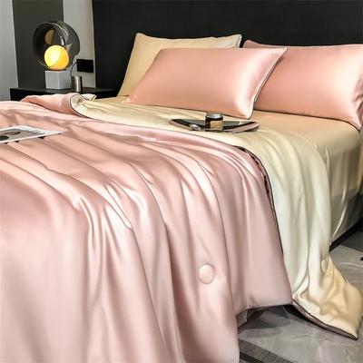 100% LYOCELL Silk Summer Quilt Solid Color Smooth Ice Cooling Comforter Silky Blanket Soft Cool Summer Blanket for Bed
