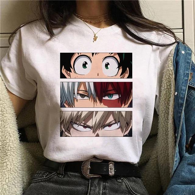 Manga Cute My Hero Academia Anime T Shirt Women Boku No Hero Academia T-shirt Bakugou Himiko Toga Tees Anime Deku Tshirt