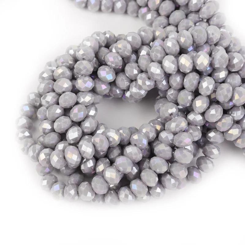 4 6 8 mm Rondell Kristallpärlor Fasetterade Porslinsglas Pärlor Lösa Avståndspärlor för Smyckestillverkning Handarbete Armband Halsband