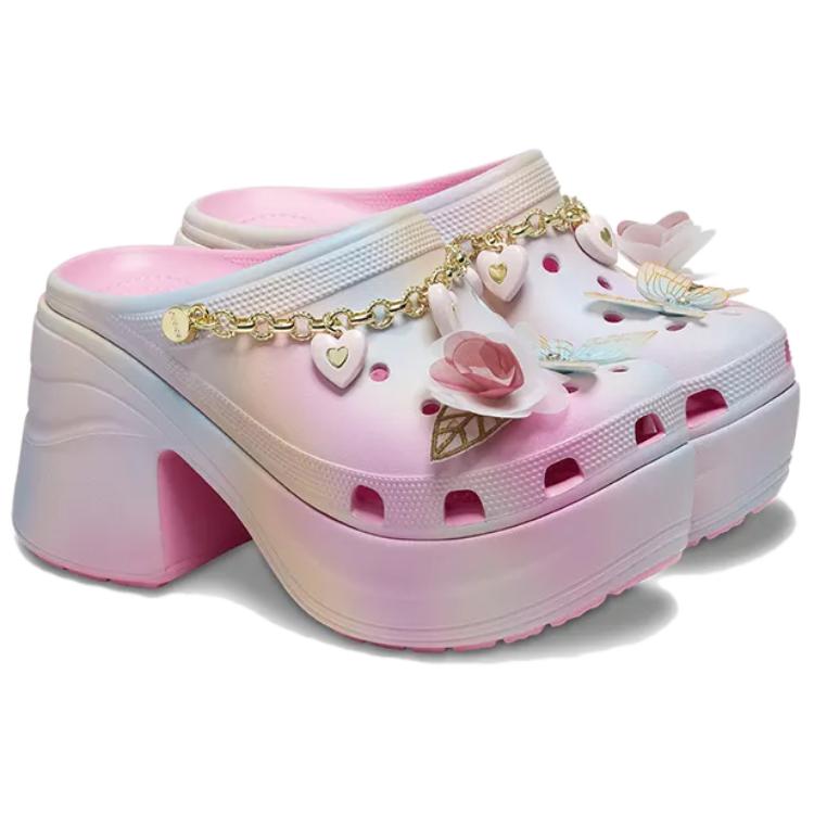Crocs Siren Clog Eva Fashion High Heel Clogs Women Clogs Pink 210682-90H