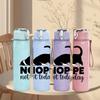 1PC Nope Not Today Black Cat Art 750ml Color Plastic Sports Water Bottle Leakproof Flip Straw Lid Suitable for Sports Office Home Use