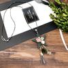Fashion Temperament Simple Necklace Female Flower Crystal Diamond Decoration Long Sweater Chain Versatile Clothing Accessories