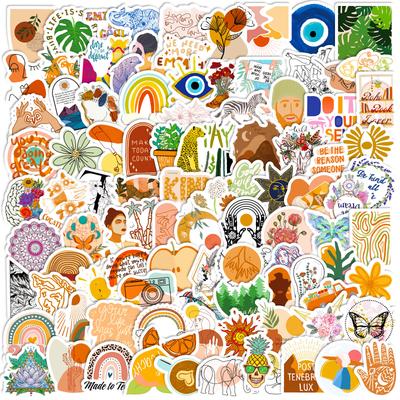 T01040773 Clearance 100 Small Size 4Cm Leaves Bohemian Stickers Vintage Aesthetic Art