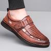 Men's Sandals Shoes  Genuine Leather Anti-slip Breathable Hollow Outdoor Sports Beach Shoes Casual Sandals