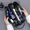 Double-Layer Toiletry Bag for Women Men PU Leather Travel Wash Organizer Dopp Kit Water-resistant Shaving Cosmetic Bag Strorage