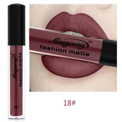 HEALLOR Makeup Lippenstift Matt Braun Nude Schokoladenfarbe Flüssiger Lipgloss Bottom, 18, 1 Stück