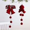 Bell Christmas Tree Decor Red Velvet Material Festive Home Window Embellishments