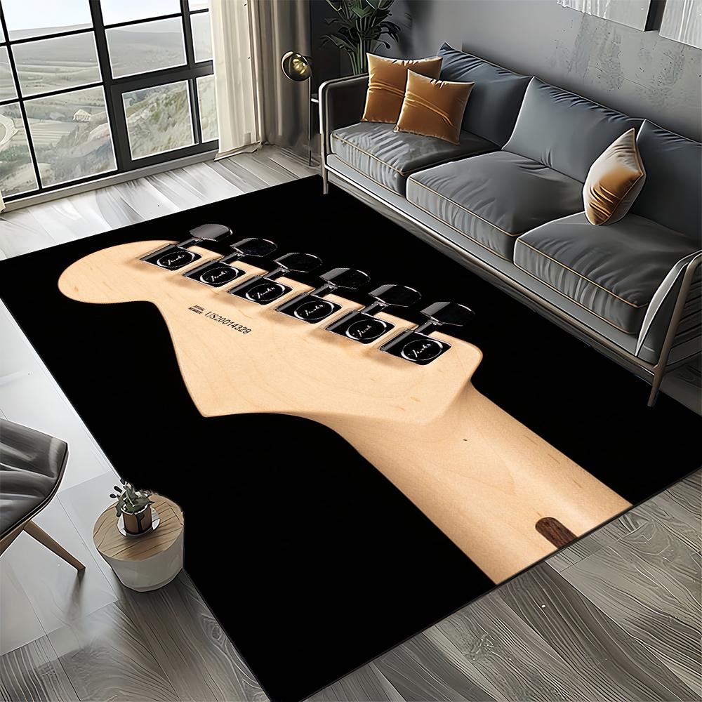 27 Styl Nowy Fender Retro Gitara Instrumenty Muzyka Dywan 3D do Salonu Sypialni Domu Dekoracja Sofy, Antypoślizgowa Mata Podłogowa