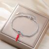 Red Enamel Italian Horn Charm Bracelet Stainless Steel Women's Love Knot Snake Chain Bracelets Good Luck Protection Jewelry Gift
