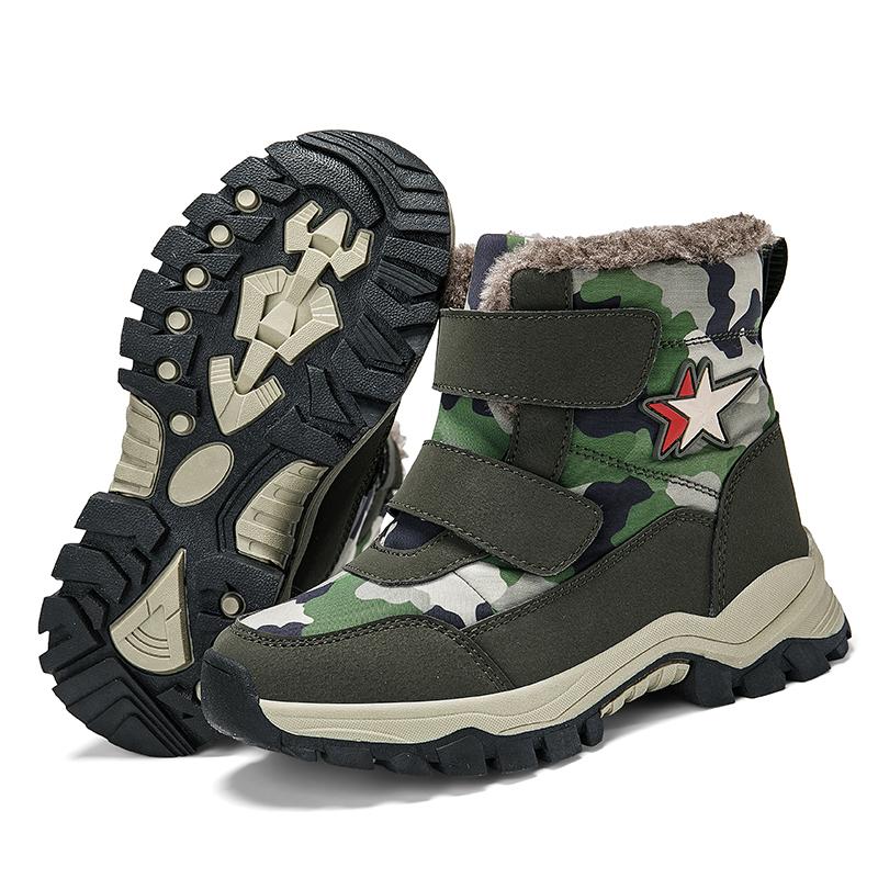 

Зимние детские хлопковые теплые камуфляжные зимние сапоги хлопковые сапоги хлопковая обувь 28-39 29 зелёный/камуфляжный