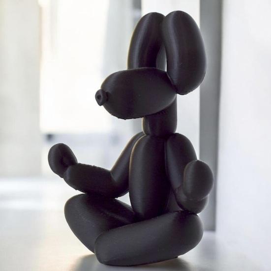 Small Meditation Dog Statue Funny Balloon Puppy Figurine Cute Animal Craft for Living Room Desktop Shelf Decor