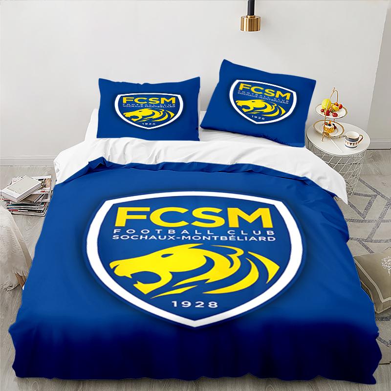 3PCS Fcsm Football Club Emblem Bedding set,Ideal for1pc Duvet Cover And 2pcs Pillowcases Perfect for Christmas gift,Ideal for Bedroom, Dormitory