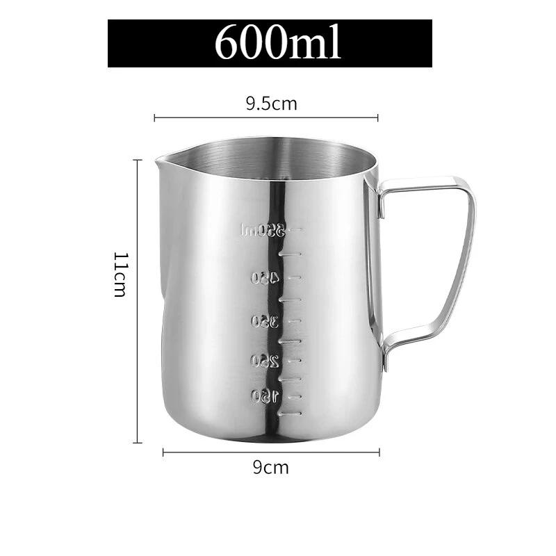 

Кувшин для вспенивания молока из нержавеющей стали, серебряный контейнер для вспенивания кофе, контейнер для латте, металлический кувшин, чашка бариста