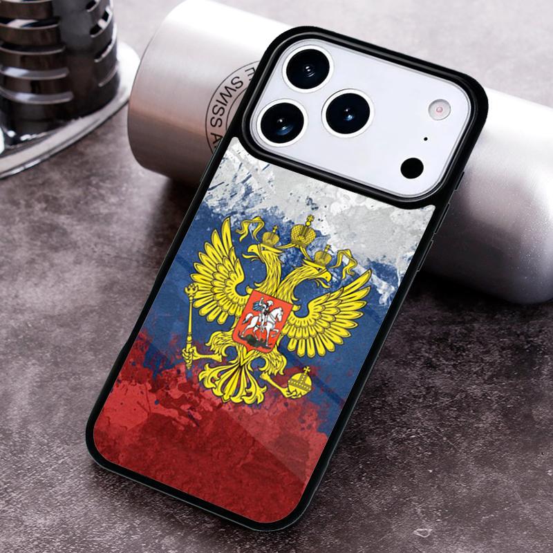 Russian coat of arms Flag Phone Case for iPhone 17 16 15 Pro Max Air 14 13 12 11 Plus Shockproof Capa Cover