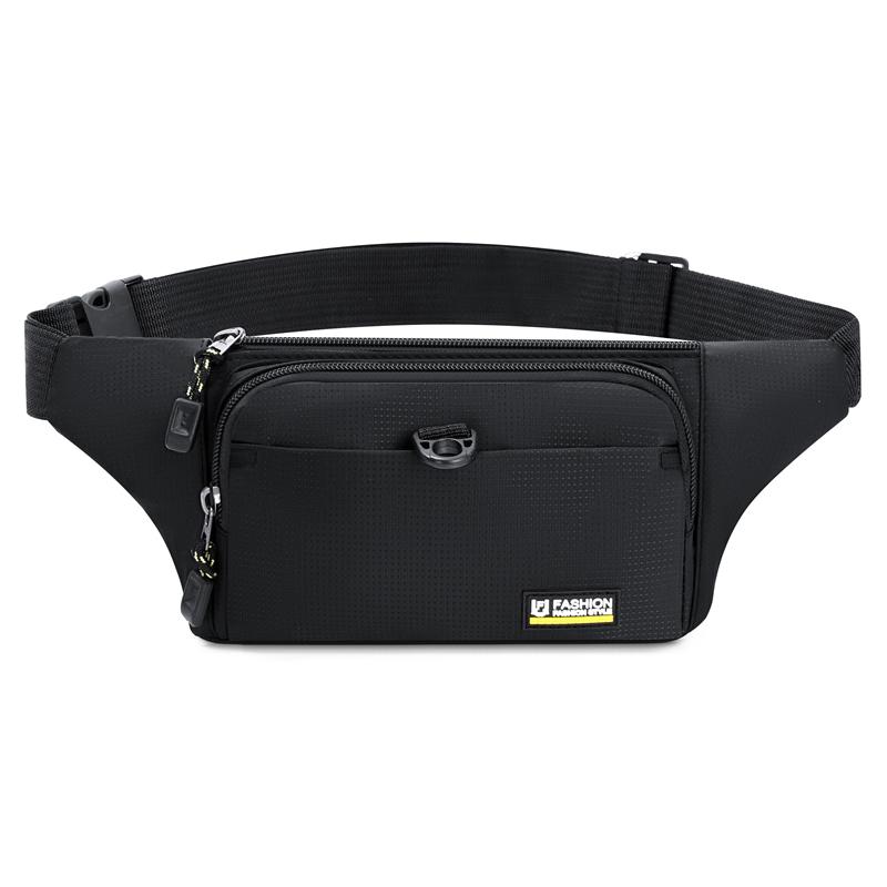 

Мужская водонепроницаемая поясная сумка - Унисекс поясная сумка, трансформирующаяся в нагрудную слинговую сумку (Поясной ремень для бега/путешествий с надежными карманами) чёрный