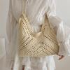 Chic Fashionable Knitted Shoulder Bag For Women In Brown And Beige Colors For Everyday Use