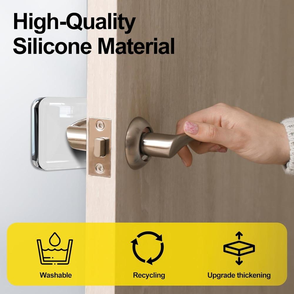 6Pcs/Set Transparent Door Stoppers Wall Protecion Door Knob Wall Protector  Noise Reduction
