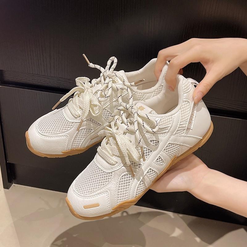 thick-soled German training shoes women's little white shoes 2025 new summer mesh breathable casual shoes versatile sports Forrest Gump shoes