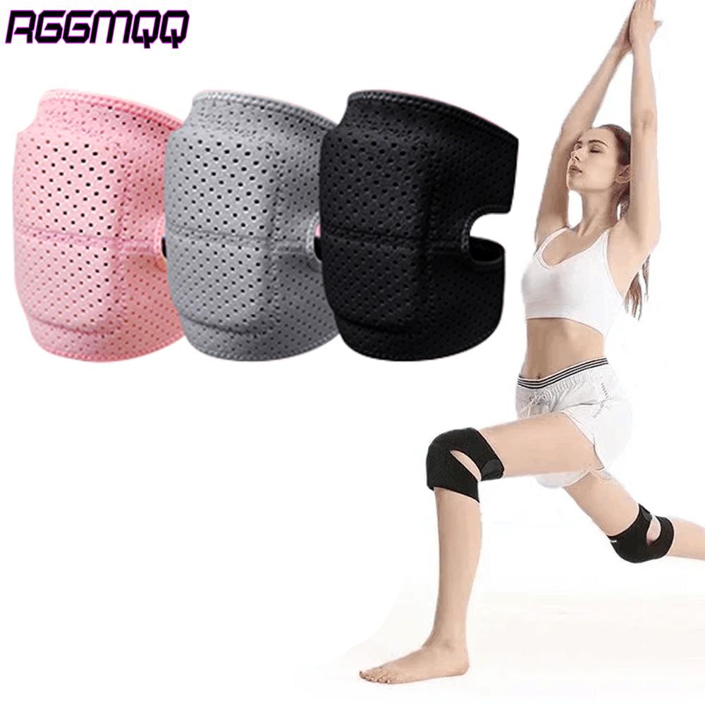 1Pair Adjustable Sports Knee Pads - Breathable Anti-Slip Support Fit For Football,Basketball - Thick Padded Protective Fit For Women Men