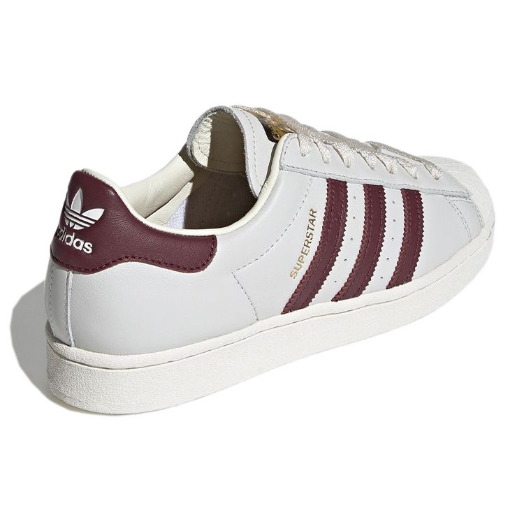 Adidas Superstar Off White Maroon Unisex Sneakers Red H68187