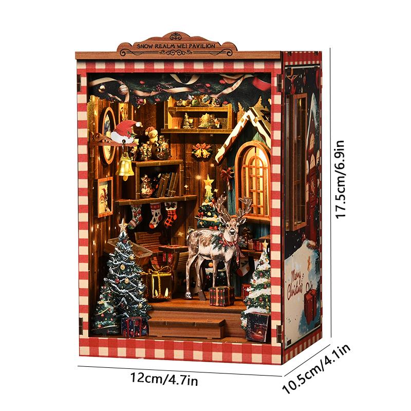 Wooden Miniatures Figurines Dollhouse 3D Puzzle Doll House Kit Assembly Model Building Room With Furniture For Christmas Gifts