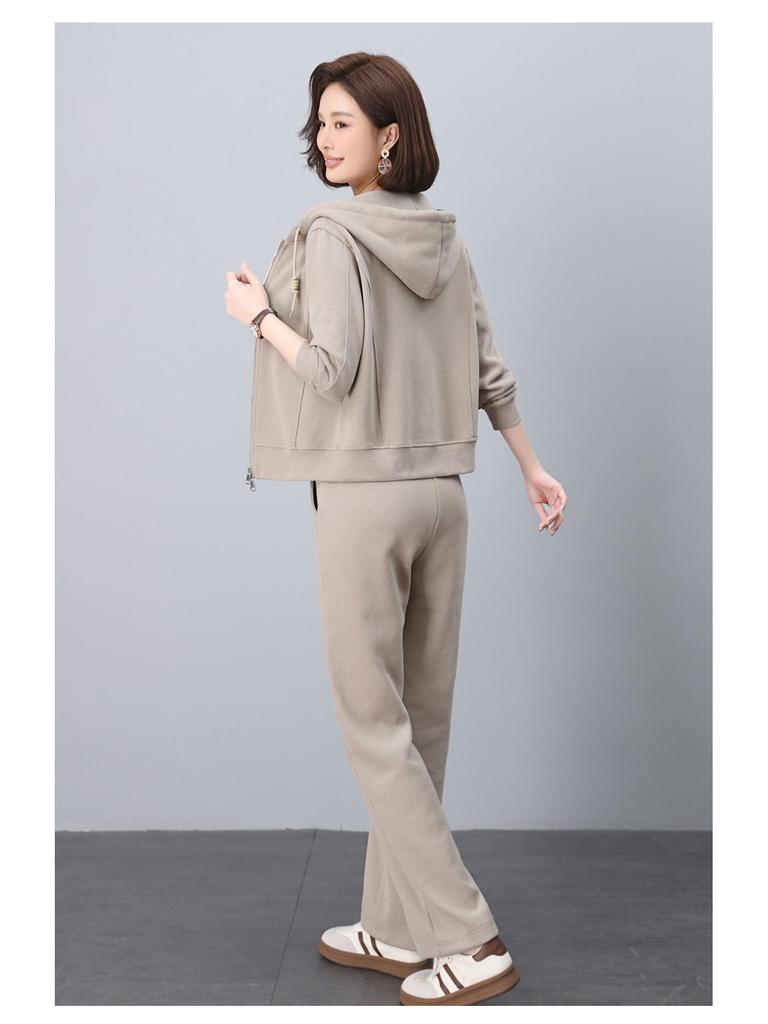 Women's Casual Two-Piece Suit: Autumn/Spring Slimming Sweatshirt Set - Young Mom Fashion 2025