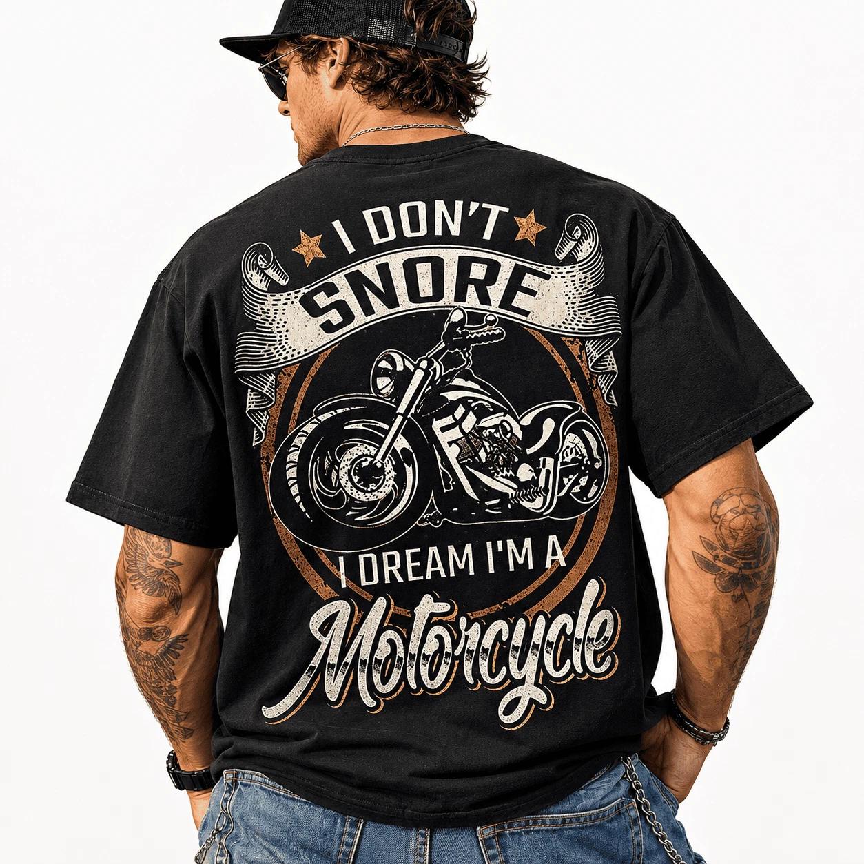 I Don t Snore Motorcycle Biker Funny Men s Graphic T-Shirt Rider Gift S