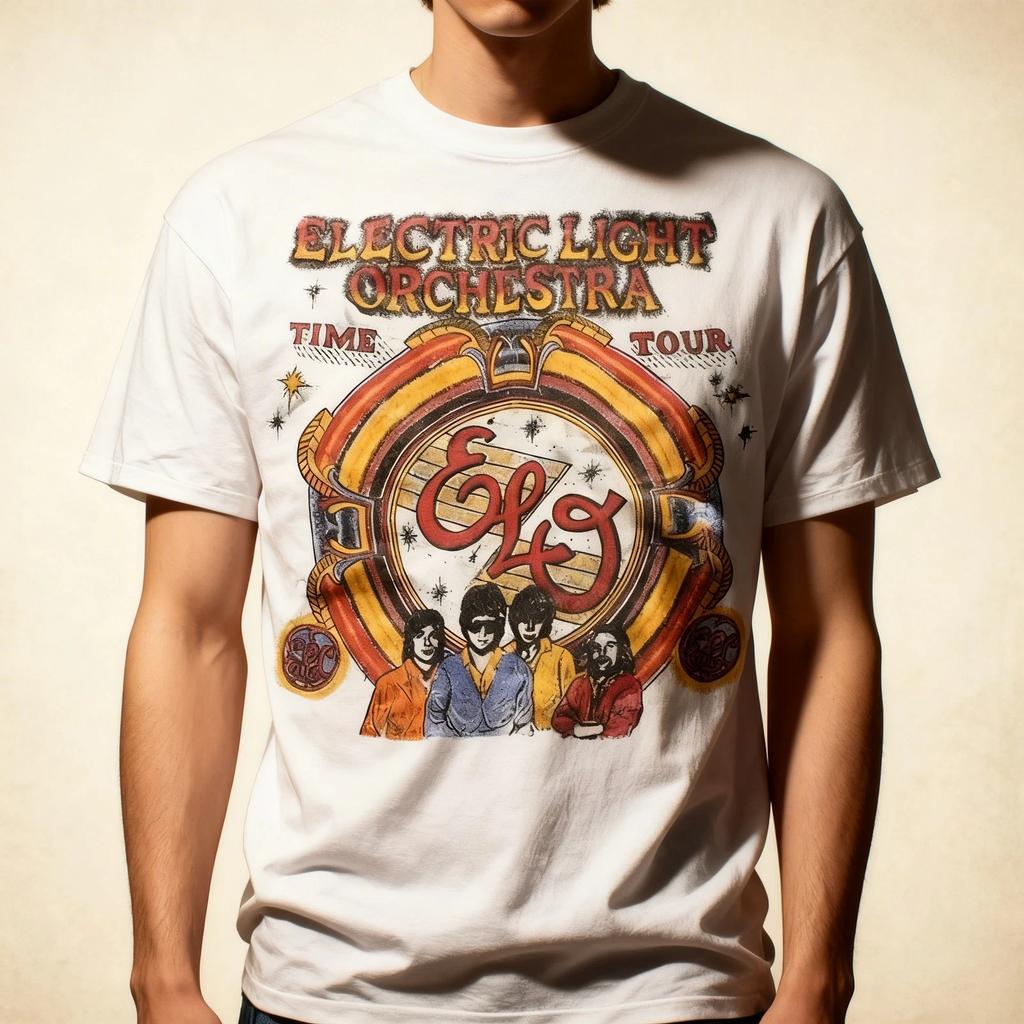 NUOVO! Elo Electric Light Orchestra Time Tour Maglietta Bianca S-5XL