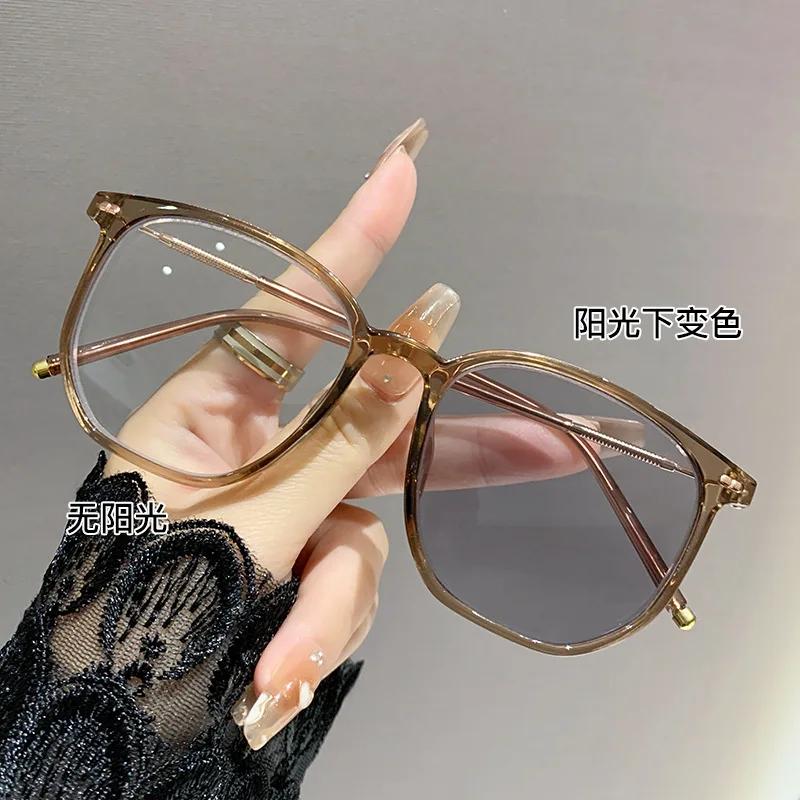 

Ultralight Square Photochromic Myopia Glasses Men Women Eyeglasses Anti UV Sunglasses Anti Blue Retro Eyewear 0 ~-4.0 0