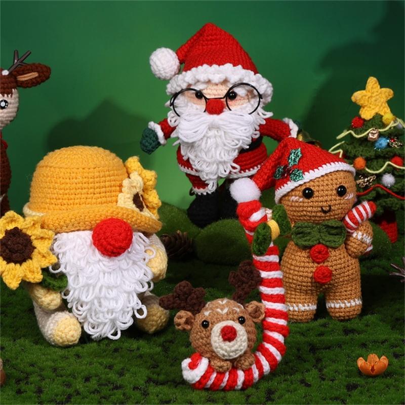 DIY Crochet Craft Set Christmas Crochet Kits Include Crochet Hook, Yarns, Needle, Instructions, Accessories for Beginner