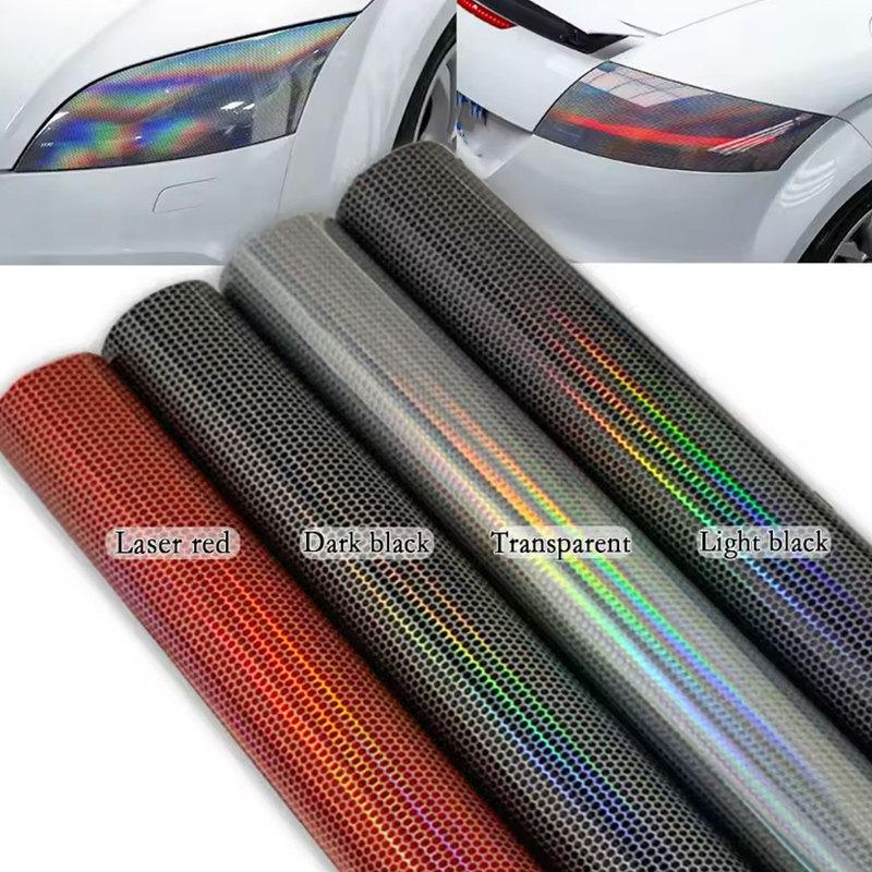 Car Sticker Headlight Lamp Film Auto Laser Honeycomb Taillight Lamp rhombus protective film Waterproof  Self-Adhesive Stickers