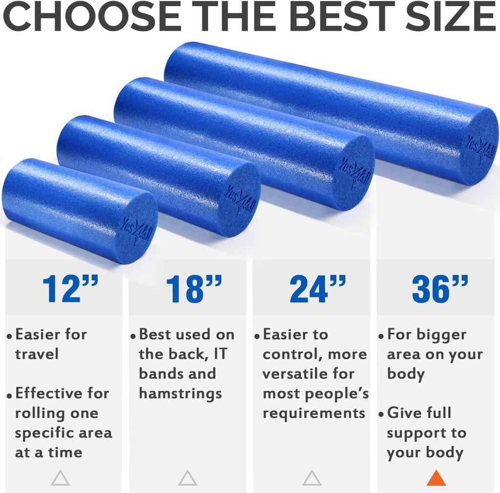Yes4All PE Foam Roller Yoga Pole Stretching Pole Blue Back Stretch Yoga Equipment 61cm Japanese ZVTJ [Regular Import]