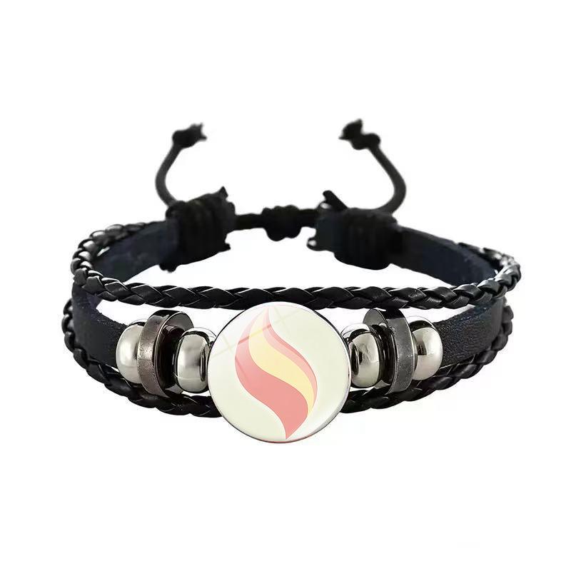 Pokémon Pikachu Black Leather Anime Bracelet