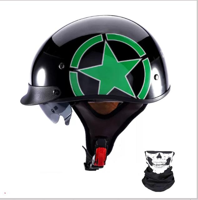 3C Certified Half Helmet Vintage Motorcycle Helmet Harley Motorcycle Helmet Electric Vehicle Bucket Helmet