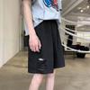 Men's Summer Outer Wear Shorts Casual Loose Ripped Five-point Pants Breathable Comfortable Soft Hip-hop Style Fashion Shorts