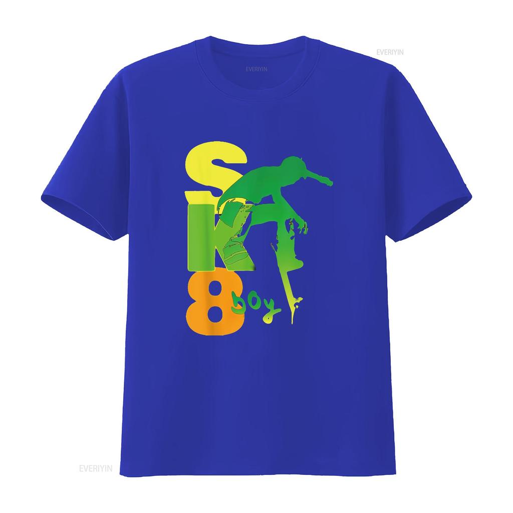 Sk8Boy Skateboard T Shirt Boys vintage Washed Soft Comfortable Versatile fashion Top For Everyday Wear Breathable Casual