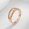 Unique  Rose Gold Color Cross Big Rings For Women Fashion Sparkling Natural Zircon Modern Wedding Party Daily Jewelry