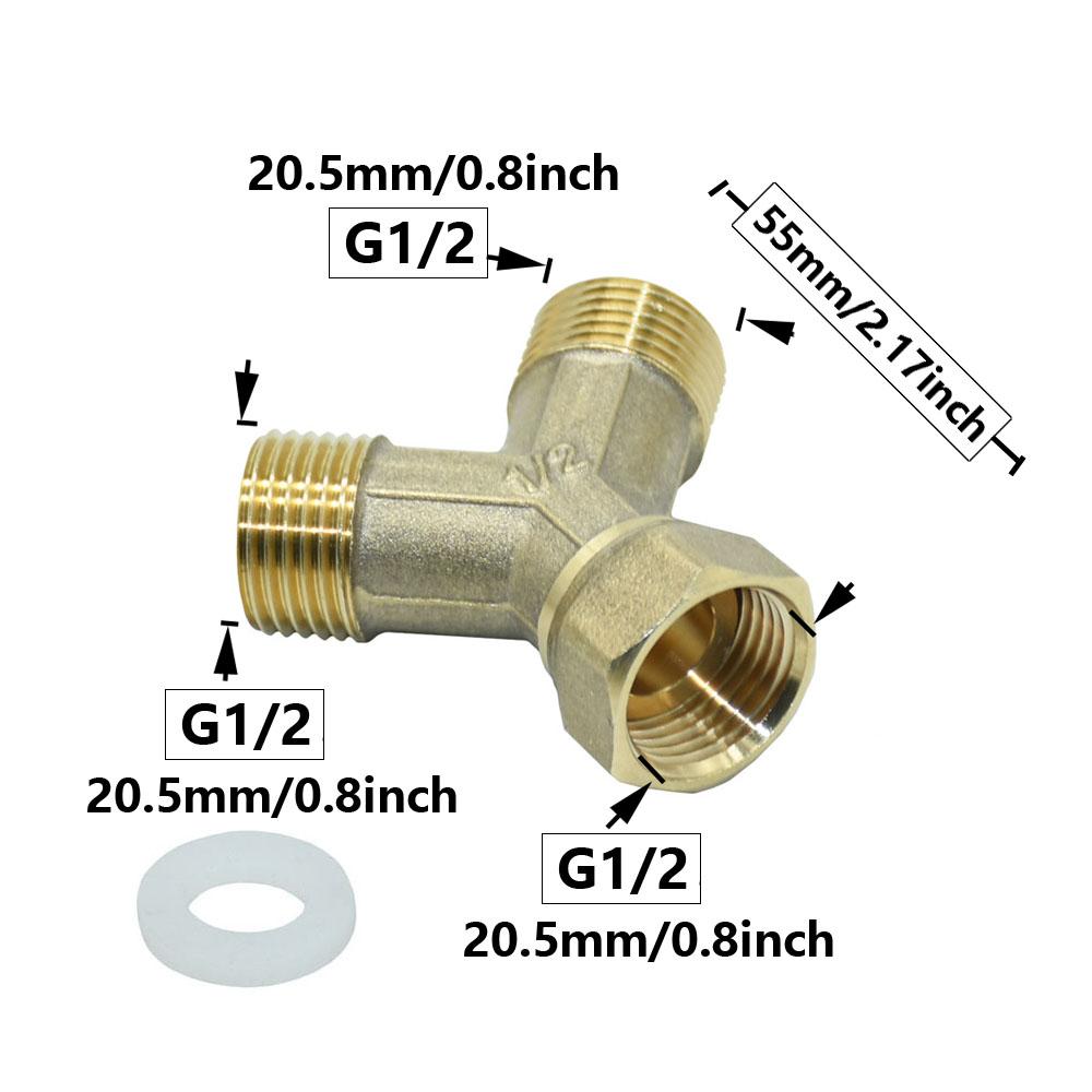 

Brass 2-way 1/2 Male Female Thread Y Connecter Tee Coupling Copper Adapter Garden Water Pipe Fittings