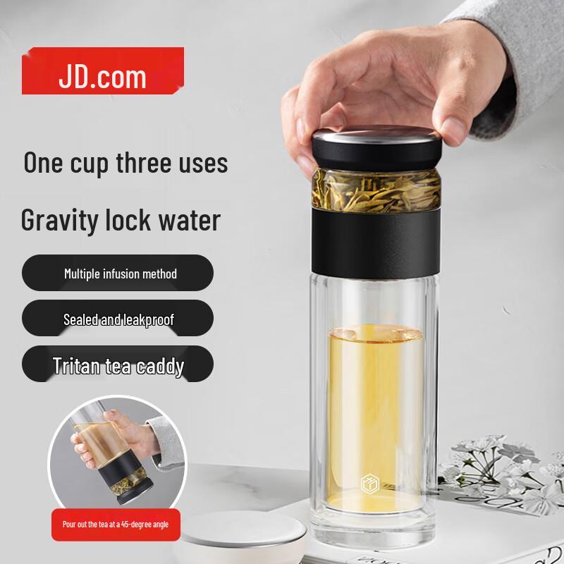 Jingdong Smart Double-Layer Glass Tea Infuser Cup