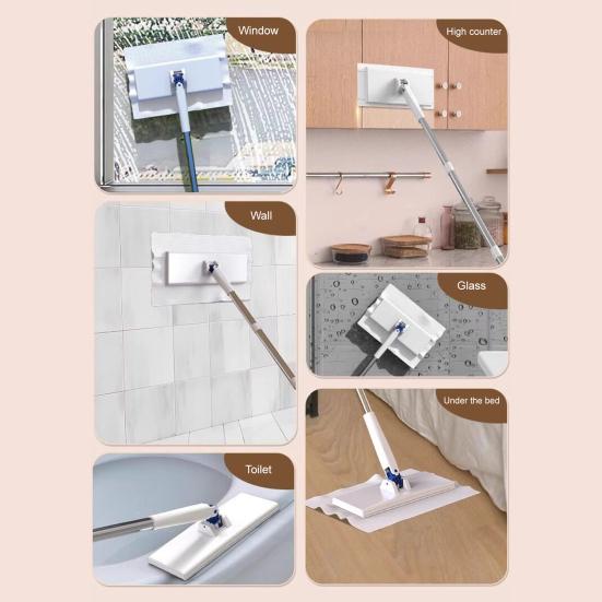 Mop plat mic Mop cu față de prosop Mop ușor Sistem cu clips Schimbare ușoară a pad-ului Mop pentru podea bucătărie baie