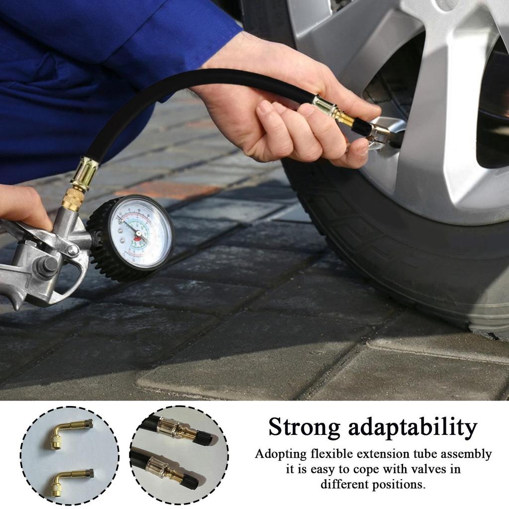 Tire Valve Extender Flexible Leak-Proof Connector Car Tire Inflation Extension Hose Extender for Bike Scooter Motorcycle Auto