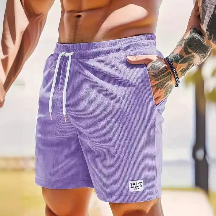 Pantaloni sport de vară cu dantelă solidă, culoare solidă, pantaloni scurți simpli cu cinci puncte, pantaloni scurți pentru bărbați, pantaloni casual, mărime mare