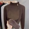 Sweater for Women Autumn Winter Thickened  Warm Knitted Stretchy Long Sleeve Oversize Tops