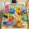 1PC Adventure Time Print Flannel Blanket, High Quality All Seasons, Home Decor, Warmth and Comfort, Perfect for Christmas Gifts